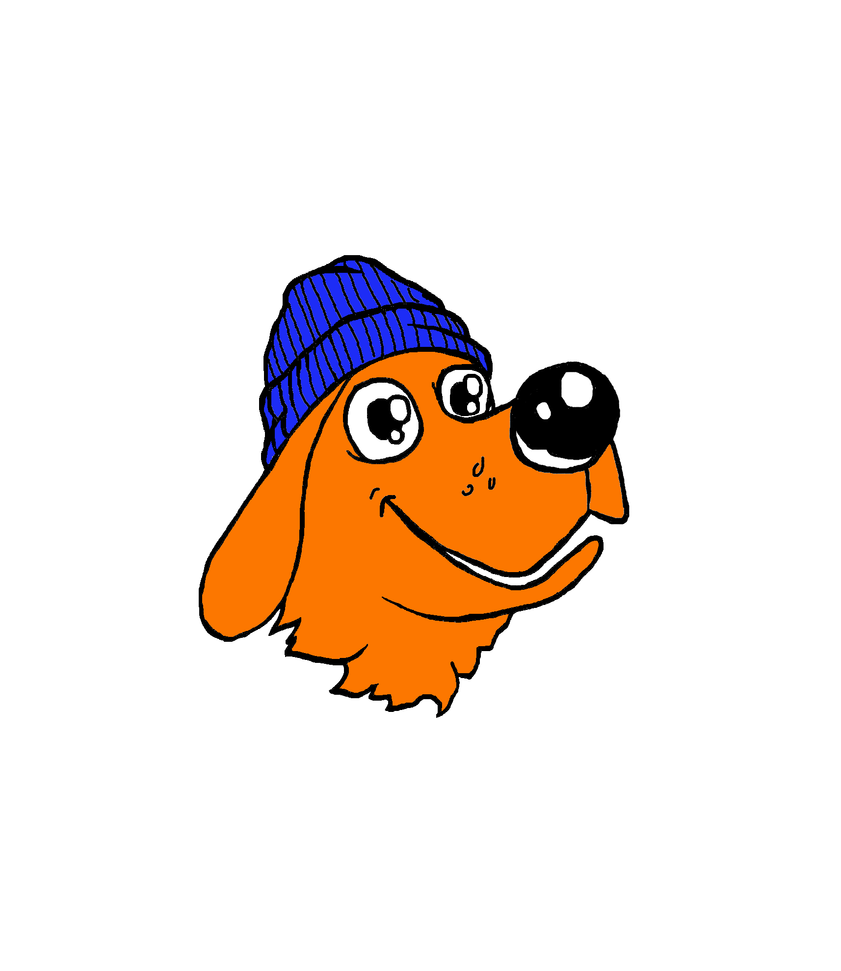 Logo of dog with beanie